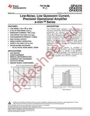 OPA376AIDBVR datasheet  